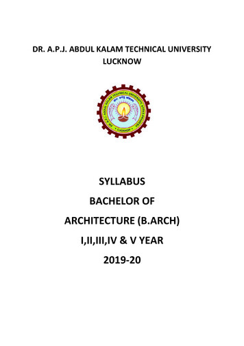 SYLLABUS - Dr. A.P.J. Abdul Kalam Technical University