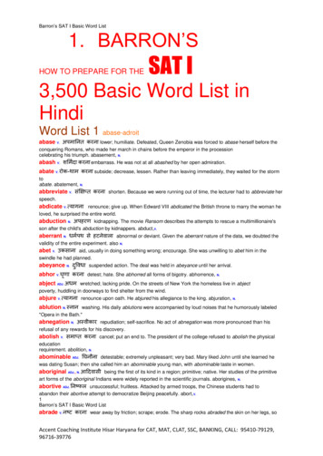 Barron’s SAT I Basic Word List 1. BARRON’S SAT I