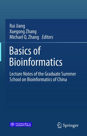 Rui Jiang Xuegong Zhang Michael Q. Zhang Editors Basics Of .