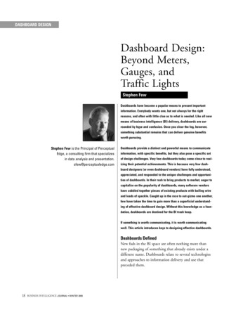 Dashboard Design: Beyond Meters, Gauges, And 