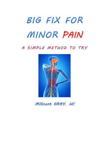 Big Fix For Minor Pain - Get Wise Get Healthy
