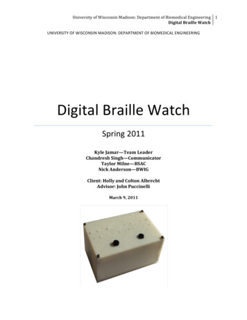 Digital Braille Watch - University Of Wisconsin–Madison