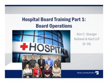 Hospital Board Training Part 1: Board Operations