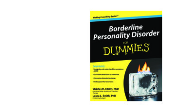 Borderline Personality Disorder For Dummies ISBN - Weebly