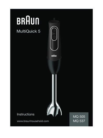 Braun Hand Blender MQ505 Manual