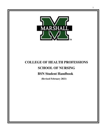 COLLEGE OF HEALTH PROFESSIONS SCHOOL OF NURSING BSN Student Handbook