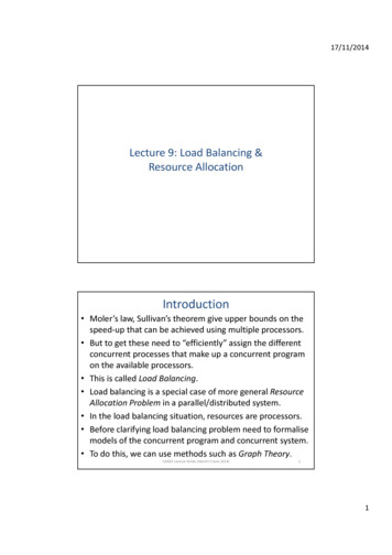 Lecture 9: Load Balancing & Resource Allocation - Dublin City University