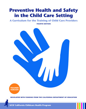 Preventive Health And Safety In The Child Care Setting