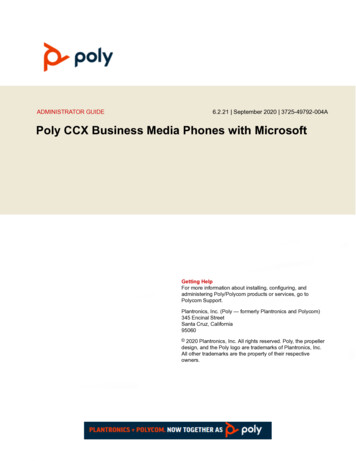 Poly CCX Business Media Phones With Microsoft Administrator Guide 6.2