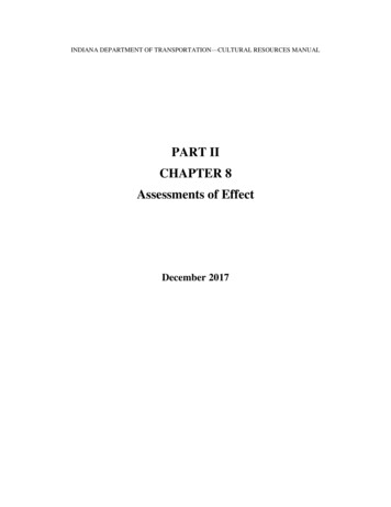 PART II CHAPTER 8 Assessments Of Effect - Indiana