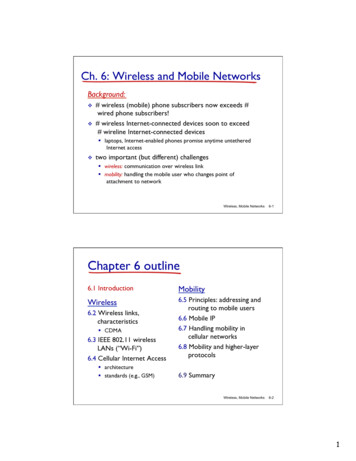 Ch. 6: Wireless And Mobile Networks - The College Of .