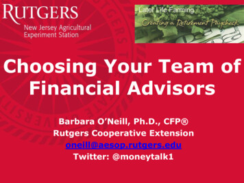 Choosing Your Team Of Financial Advisors