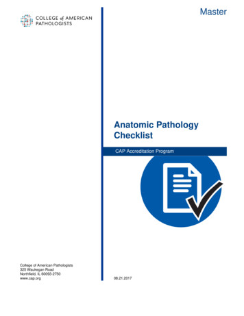 Master Checklist Anatomic Pathology