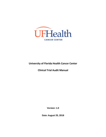 University Of Florida Health Cancer Center Clinical Trial Audit Manual