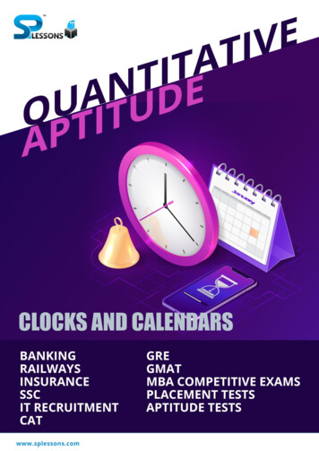 Quantitative Aptitude Clocks And Calendars Formulas E-book