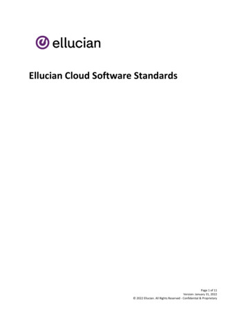 Ellucian Cloud Software Standards