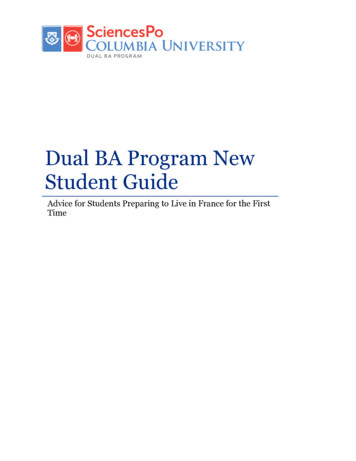 Dual BA Program New Student Guide