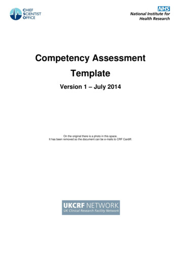 Single Competency Assessment Template