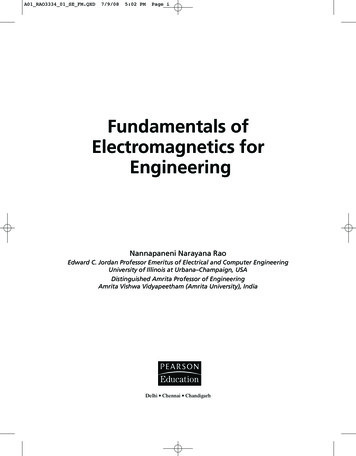 Fundamentals Of Electromagnetics For Engineering