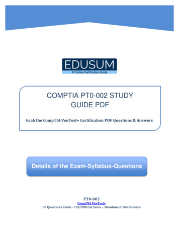 CompTIA PT0-002 Study Guide PDF - Certification Box