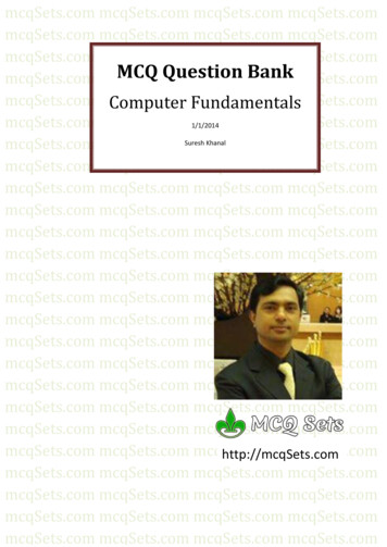 Computer Fundamental MCQ Bank - MCQ Sets