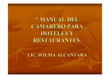 * MANUAL DEL CAMARERO PARA HOTELES Y RESTAURANTES. - Emagister