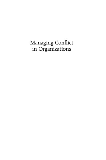 Managing Conflict In Organizations - Untag-smd.ac.id