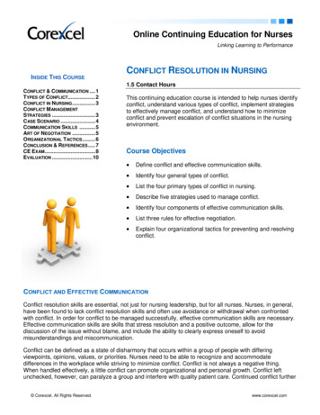 Conflict Resolution Nursing Handout - Corexcel