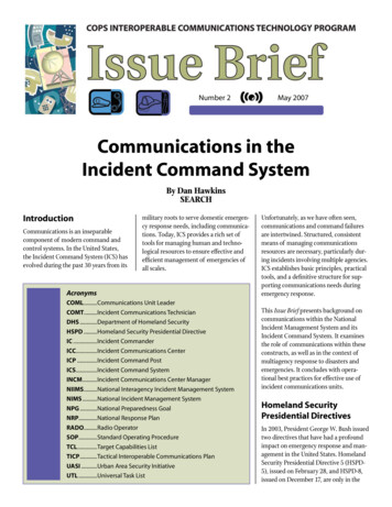 Communications In The Incident Command System