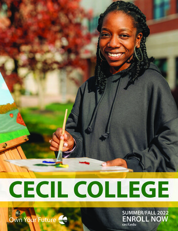 Summer/Fall 2022 Credit Brochure — Cecil College