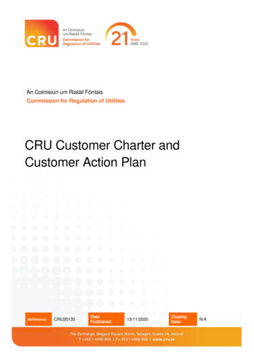 CRU Customer Charter And Customer Action Plan