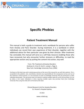 Specific Phobias - Clinical Research Unit For Anxiety .