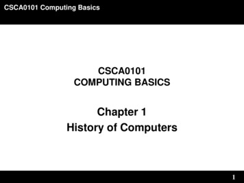 Chapter 1 History Of Computers - FTMS