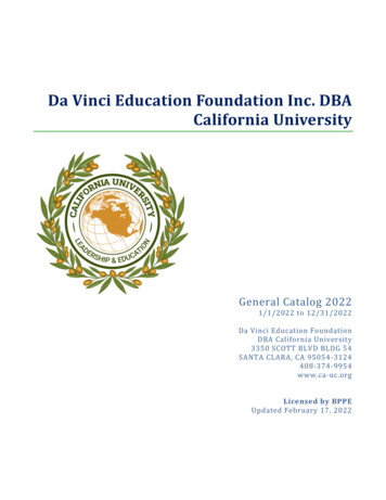 Da Vinci Education Foundation Inc. DBA California University