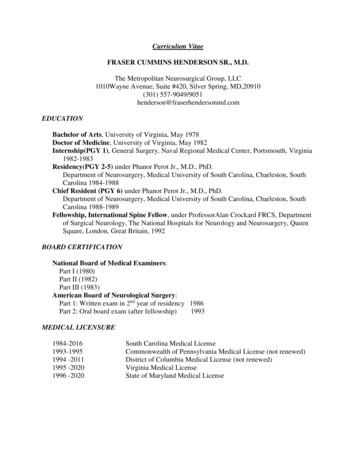 FRASER CUMMINS HENDERSON SR., M.D. - Metropolitan Neurosurgery