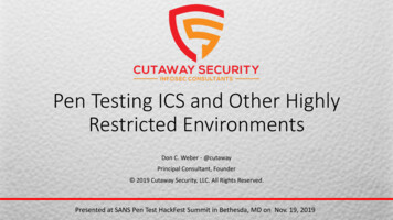 Pen Testing ICS And Other Highly Restricted Environments