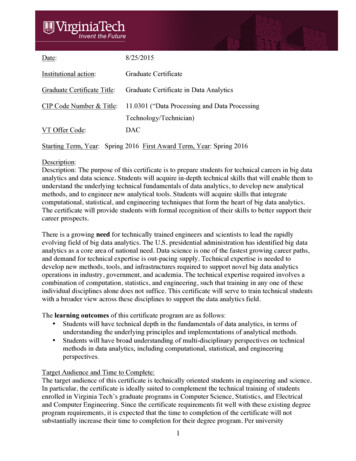 Data Analytics Certificate Proposal (Most Updated)