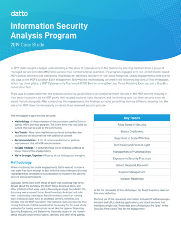 Information Security Analysis Program - Datto