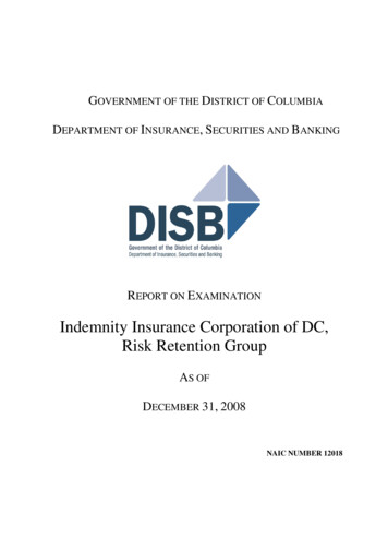 Indemnity Insurance Corporation Of DC, Risk Retention Group