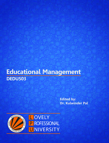 Educational Management - LPU Distance Education (LPUDE)