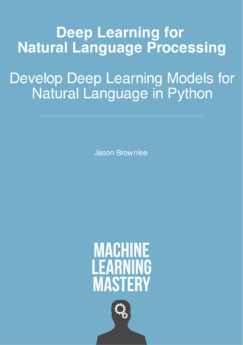 Deep Learning For Natural Language Processing Develop 