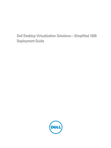Desktop Virtualization Solutions Simplified 1020 Deployment Guide - Dell