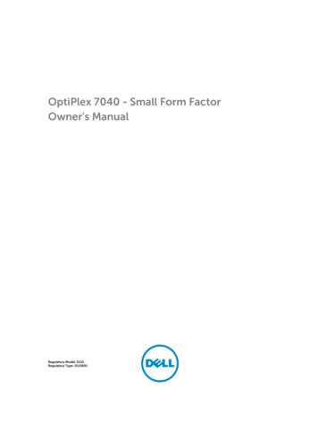 OptiPlex 7040 - Small Form Factor Owner's Manual