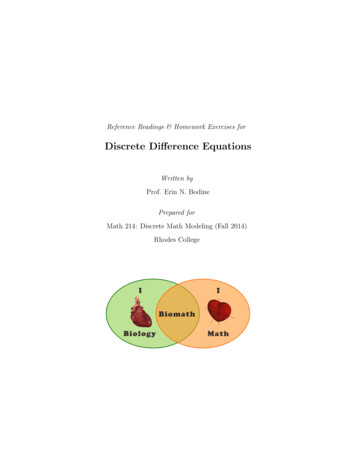 Discrete Di Erence Equations - QUBES Hub