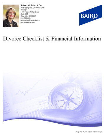Divorce Checklist & Financial Information