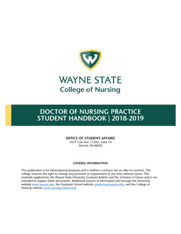 Doctor Of Nursing Practice Student Handbook 2018-2019