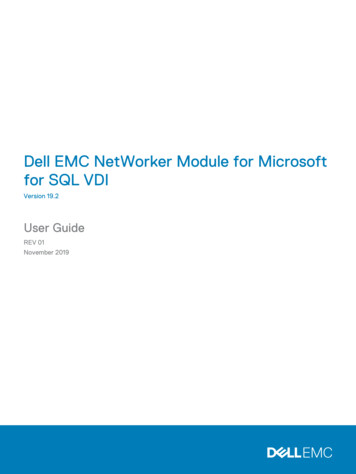 Dell EMC NetWorker Module For Microsoft For SQL VDI User 