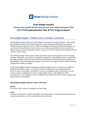 Duke Raleigh Hospital Community Health Needs Assessment And .
