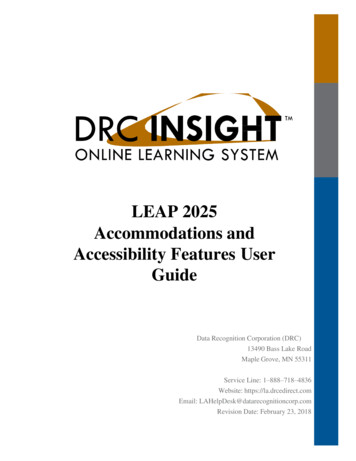 LEAP 2025 Accommodations And Accessibility Features User 