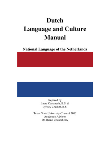 Dutch Language And Culture Manuel